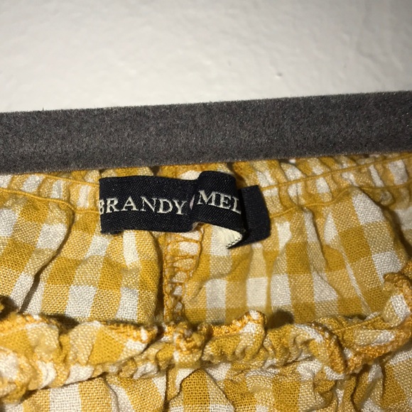 yellow gingham print off the shoulder top - Picture 3 of 3